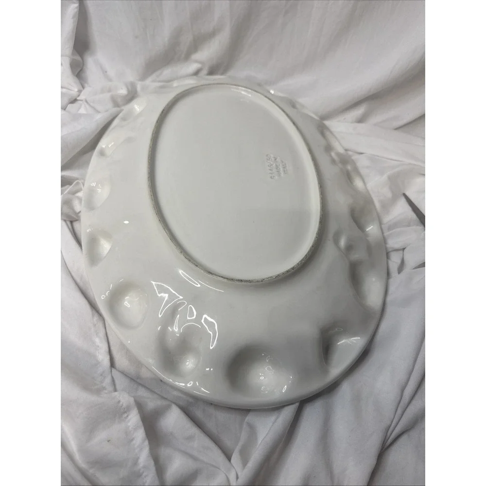 VTG Intrada Italy Aglio Garlic Ceramic Platter Hand Painted Majolica Oval 19